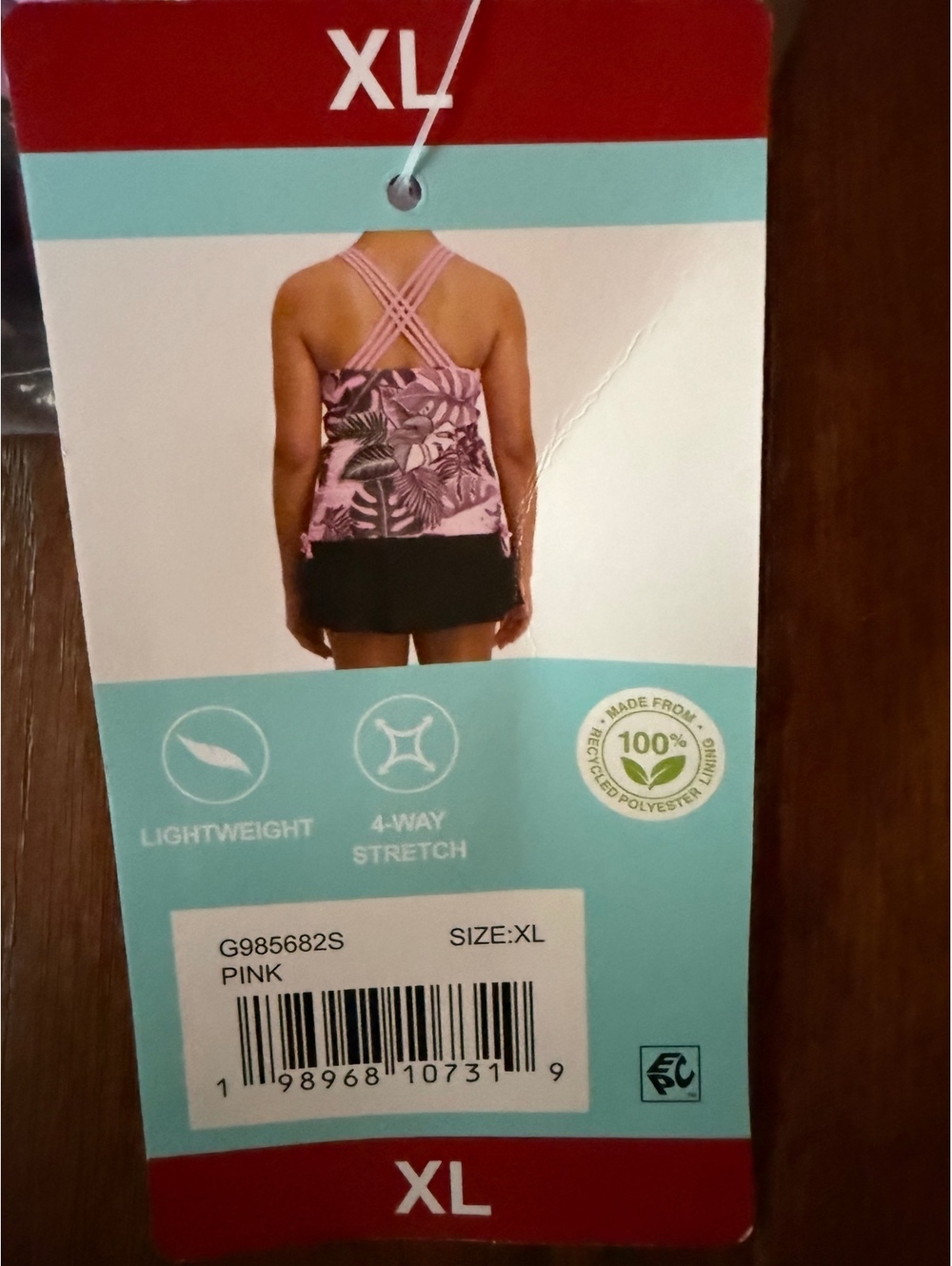 ZeroXposur Women's Pink XL Lightweight 4-Way Stretch Tankini Swim Top - Picture 4 of 8